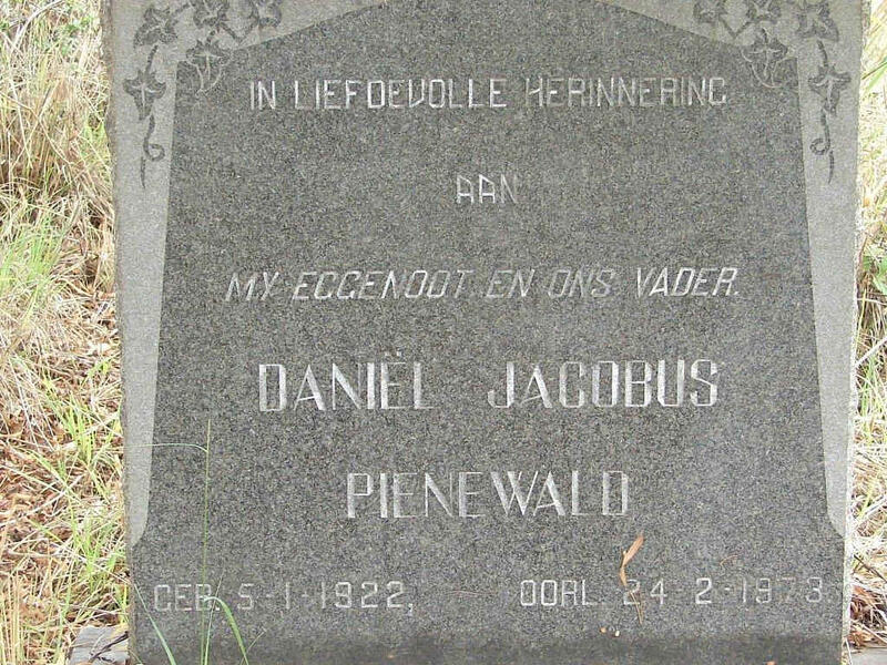 PIENEWALD Daniel Jacobus 1922-1973