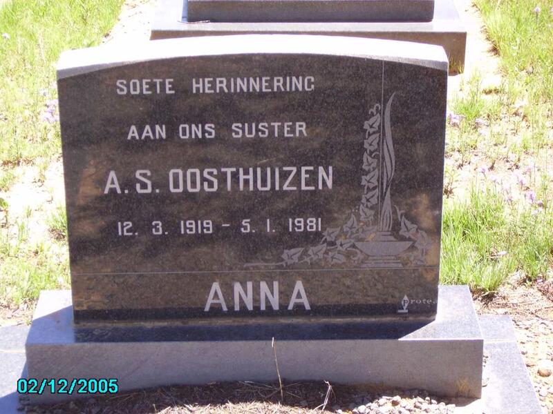 OOSTHUIZEN A.S. 1919-1981