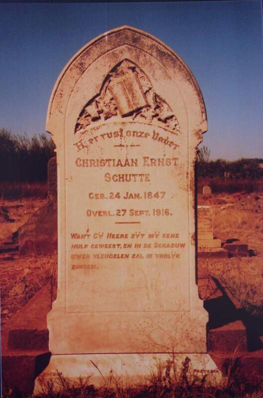 SCHUTTE Christiaan Ernst 1847-1916