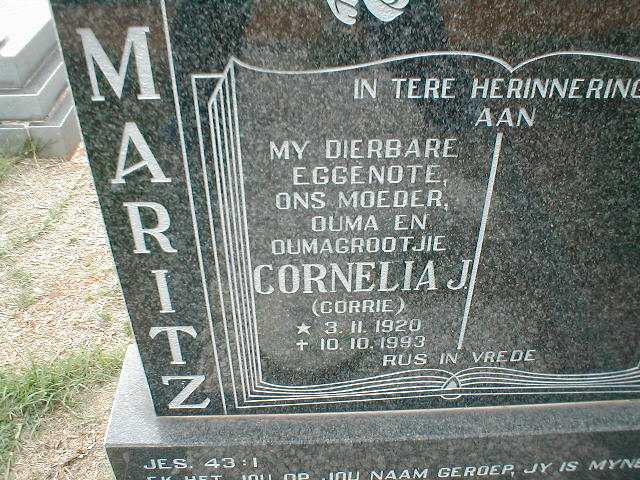 MARITZ Cornelia J. 1920-1993