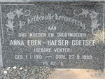 COETSEE Anna Eben-Haeser nee VENTER 1910-1989