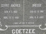 COETZEE Gerrit Andries 1903-1980 & Breggie 1910-1989