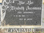 CONRADIE Elizabeth Jacomina nee SCHOOMBEE 1919-