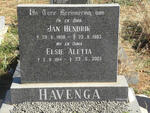 HAVENGA Jan Hendrik 1908-1983 & Elsie Aletta 1914-2001