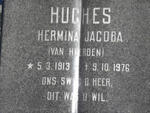 HUGHES Hermina Jacoba nee VAN HEERDEN 1913-1976