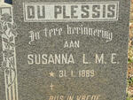 PLESSIS Susanna L.M.E, du 1889-