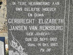 RENSBURG Gerbrecht Elizabeth, Jansen van nee JOUBERT 1903-1987