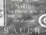 SAUER Martha nee VORSTER 1917-1967