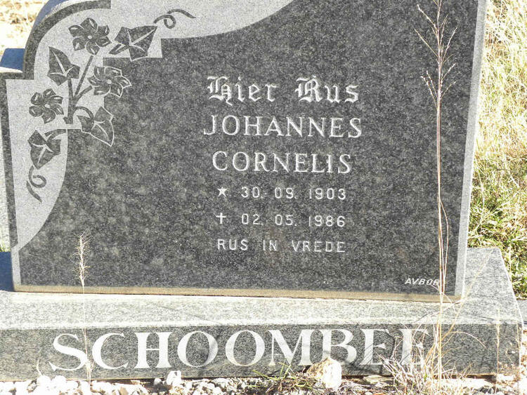 SCHOOMBEE Johannes Cornelis 1903-1986