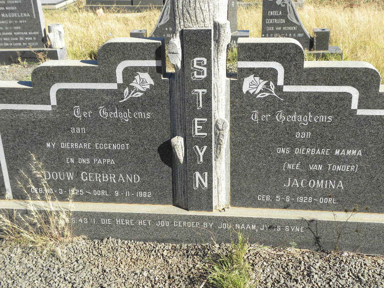 STEYN Douw Gerbrand 1925-1982 & Jacomina VAN TONDER 1928-