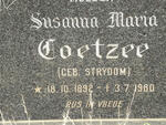 COETZEE Susanna Maria nee STRYDOM 1892-1980