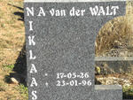 WALT Niklaas A., van der 1926-1996