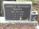 BEKKER Cornelia Gertruida nee GREYLING 1894 -1982
