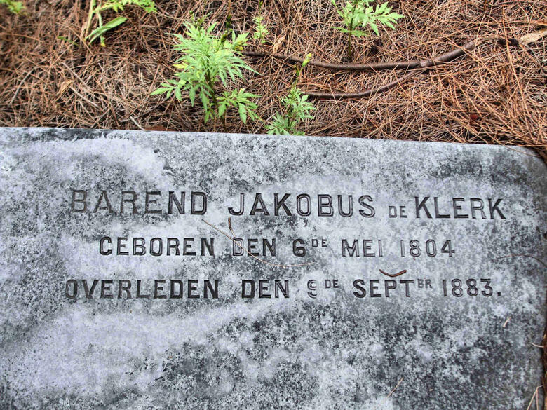 KLERK Barend Jacobus, de 1804-1883