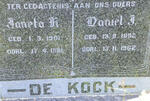 KOCK Daniel J., de 1892-1962 & Janeta K. 1901-1961