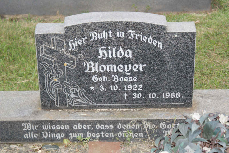 BLOMEYER Hilda nee BOSSE 1922-1988