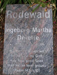 RODEWALD Ingeborg Martha Dorette 1925-2006