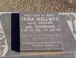 WELLNITZ Trina previously VOLKER nee SCHUMANN 1902-1998