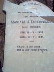 ESTERHUIZEN Maria M.J. nee KRUGER 1855-1935