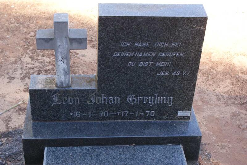 GREYLING Leon Johan 1970-1970