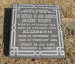 BROWN Jackie Harry 1932-1975 & Elizbeth 1937-2008