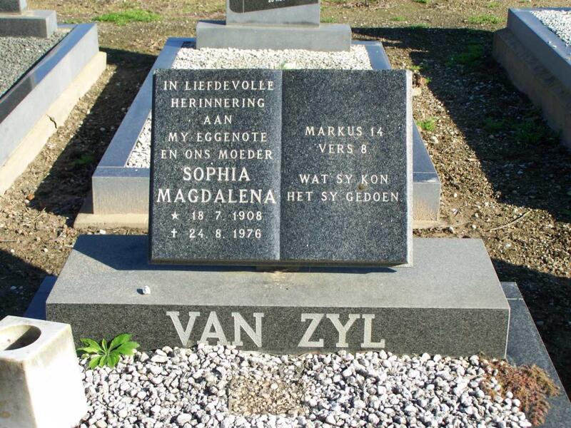 ZYL Sophia Magdalena, van 1908-1976