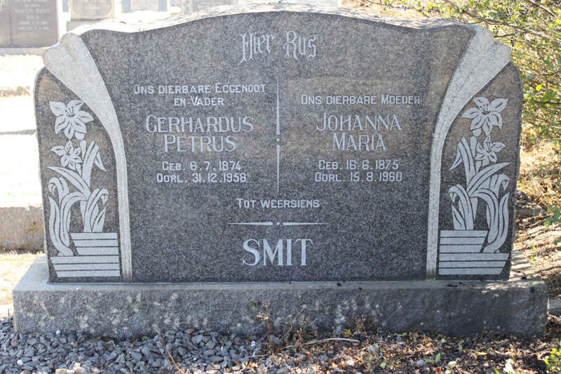 SMIT Gerhardus Petrus 1874-1958 & Johanna Maria 1875-1960