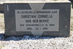 MERWE Christina Cornelia, van der nee SWANEPOEL 1884-1966