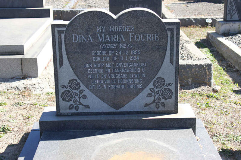 FOURIE Dina Maria nee VREY 1895-1984