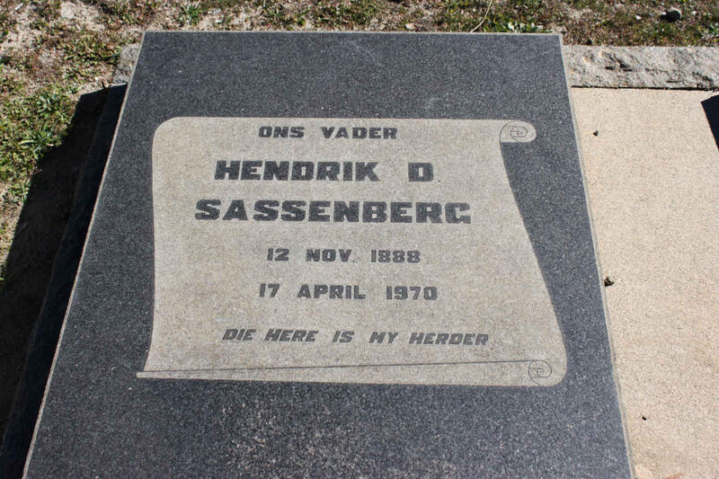 SASSENBERG Hendrik D. 1888-1970
