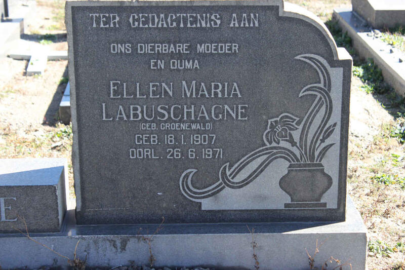 LABUSCHAGNE Ellen Maria nee GROENEWALD 1907-1971