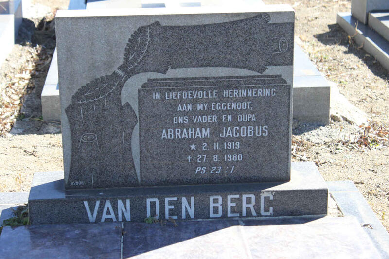 BERG Abraham Jacobus, van den 1919-1980
