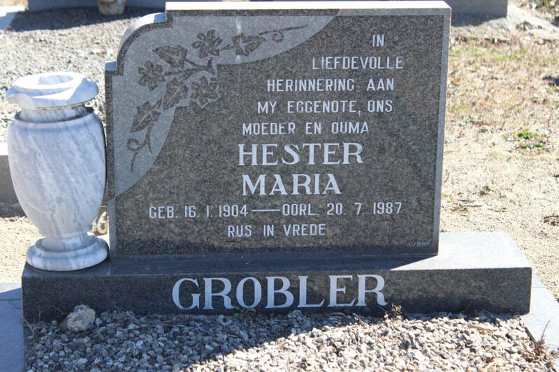 GROBLER Hester Maria 1904-1987