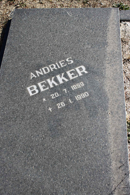 BEKKER Andries 1899-1990