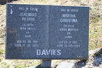 DAVIES Jeremias Petrus 1910-1999 & Martha Christina 1912-1994