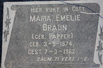 BRAUN Maria Emelie nee PAPPER 1874-1962
