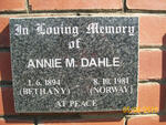 DAHLE Annie M. 1894-1981