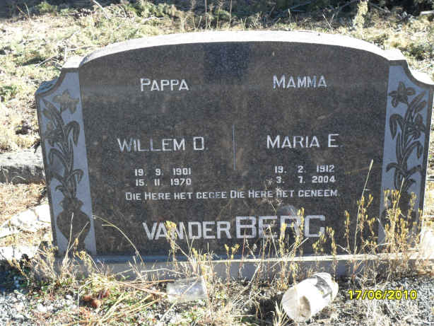 BERG Willem D., van der 1901-1970 & Maria E. 1912-2004