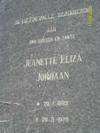 JORDAAN Jeanette Eliza 1889-1979