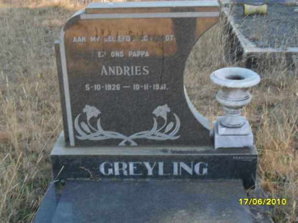 GREYLING Andries 1926-1981