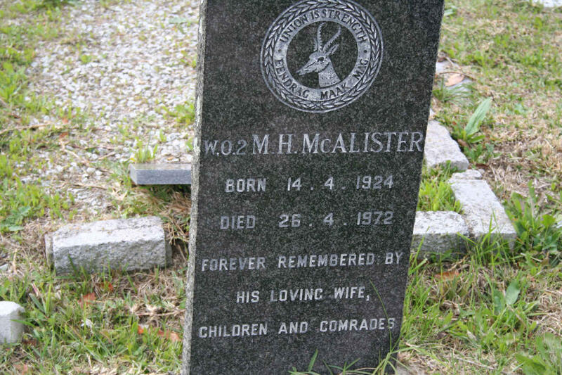 McALISTER M.H. 1924-1972