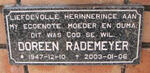 RADEMEYER Doreen 1947-2003