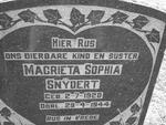 SNYDERT Magrieta Sophia 1920-1944