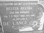 LANGE Hester Helena, de nee VAN HEERDEN 1904-1962