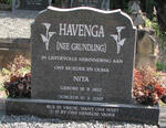 HAVENGA Nita nee GRUNDLING 1922-2007