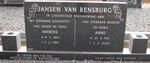 RENSBURG Andries, Jansen van 1910-1983 & Anne 1913-2000