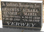 VERWEY Erasmus Hendrik 1925-1999 & Susara Maria 1930-1999