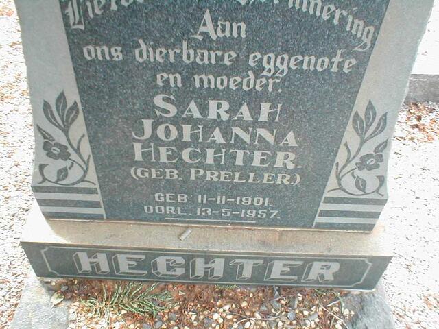 HECHTER Sarah Johanna geb. PRELLER 1901-1957