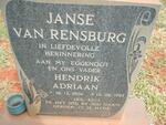 RENSBURG Hendrik Adriaan, Janse van 1906-1982