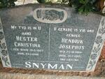 SNYMAN Hendrik Josephus 1904-1965 & Hester Christina ROOS 1907-1998